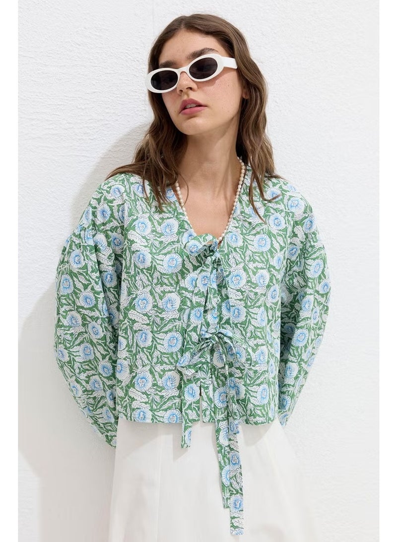 Manuka Patterned Lace Blouse Floral Pattern - Image 2